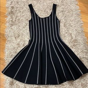 bebe Black and White Striped Dress